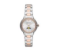 Emporio Armani Damenuhr, Dreizeiger-Mondphase, Edelstahluhr mit 32 mm Gehäusegröße