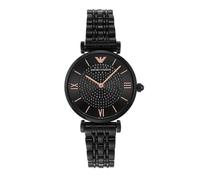 Emporio Armani Damenuhr Gianni T-Bar AR11245 - Schwarz Edelstahl Quarz, Kristallbesatz