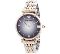 Emporio Armani Damenuhr Goldgehäuse zwei Töne Armband graues Zifferblatt AR1725