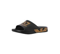 Emporio Armani EA7 Herren Slider Crusher Distance Pantoffel mit Maxi-Logo XBP008 (black/gold, EU Schuhgrößensystem, Erwachsene, Numerisch, M, 42)