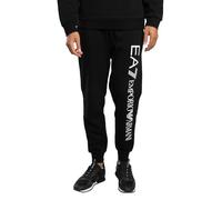 Emporio Armani EA7 Jogginghose Logo Series aus Baumwollplüsch für Herren, 7M000572, Schwarz/Weiß, XL