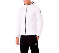 Emporio Armani EA7 Packable Premium Shield Herren Daunenjacke mit Kapuze - 8NPB14, weiß, XS