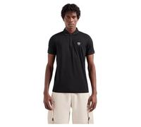 EA7 Emporio Armani Slim Fit Poloshirt aus Viskose-Mix in Black, Größe S