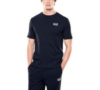 Emporio Armani EA7 T-Shirt mit Rundhalsausschnitt für Herren aus Baumwolljersey Italian Spirit, 7M001861, blau, Large