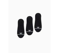 EMPORIO ARMANI Eagle Damen-Socken, Schwarz, Größe S/M, 3er-Pack