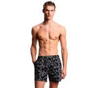 Emporio Armani Regular Fit Badeshorts mit Allover-Logo-Print in Black, Größe S