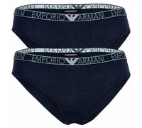Emporio Armani Damen Stretch Cotton Studs Logoband 2-Pack Briefs, Marine, S