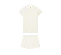 EMPORIO ARMANI Essentials Damen-Schlafanzug, Nietenshirt und Shorts, Beige, Größe M