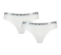 String EMPORIO ARMANI "String ESSENTIAL COTTON 2er Pack", Damen, Gr. S, weiß, Obermaterial: 95% Baumwolle CO. 5% Elasthan EL., Unterhosen String (60638828-S) weiß