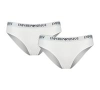 Slip EMPORIO ARMANI "Slip ESSENTIAL COTTON 2er Pack", Damen, Gr. M, weiß, Obermaterial: 95% Baumwolle CO. 5% Elasthan EL., Unterhosen Slip (60055724-M) weiß