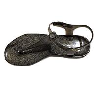 Emporio Armani Gummi oder Seegummi Tangasandale Artikel X3QS06 XL816 FLIP Flop PVC, M603 Black+Glitter Silver, EU 39 - UK 6 - USA 6,5 - CN 251/88