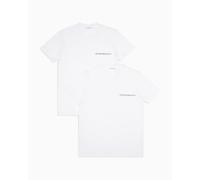 Emporio Armani Herren T-Shirt Core Logoband 2er-Pack Rundhals Regular-Fit Stretch Weiß XL