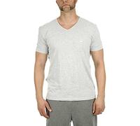 Emporio Armani Herren 2-pack T-shirt V-neck Pure Cotton Schlafanzugoberteil, Black/Grey Melange, M EU