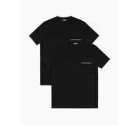 EMPORIO ARMANI Herren T-Shirt, 2er Pack - CORE LOGOBAND, V-Neck, Regular Fit, Stretch Cotton Schwarz M