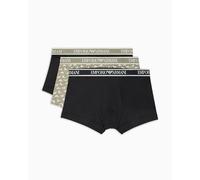 Emporio Armani Herren 3-Pack Trunk Badehose, BLK/BLK.Vet/BLK,