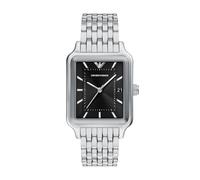Emporio Armani Herrenuhr Edelstahl schwarz, silber Herren