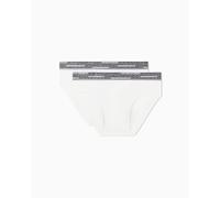 Emporio Armani Herren Allover Logo Elastic 2-Pack Brief, Weiß, M, weiß, M