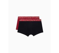 Emporio Armani Herren Allover Shiny Logoband 2-Pack Trunk Badehose, Schwarz, L