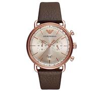 Emporio Armani Herren Analog Quarz Uhr mit Leder Armband AR11106