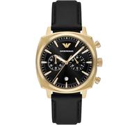 Chronograph EMPORIO ARMANI, schwarz, goldfarben, Armbanduhren, Herren, Quarzuhr, Armbanduhr, Herrenuhr, Edelstahlarmband, analog, Tag (71660824-0) schwarz, goldfarben