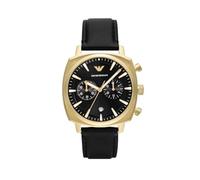 Chronograph EMPORIO ARMANI, schwarz, goldfarben, Armbanduhren, Herren, Quarzuhr, Armbanduhr, Herrenuhr, Edelstahlarmband, analog, Tag (71660824-0) schwarz, goldfarben