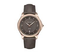 Emporio Armani - Herren-Automatikuhr mit roségoldfarbenem Edelstahlgehäuse und grauem Lederarmband, ARS8653