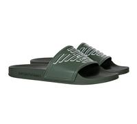 EMPORIO ARMANI Herren Badesandalen - Slides, Slipper, Pantoletten, Maxi Logo Grün EUR 39