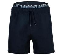 EMPORIO ARMANI Herren Badeshorts - LOGOBAND, Boxer, Beachwear, Logo-Bund, einfarbig Blau / M M Blau