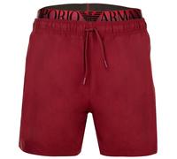 EMPORIO ARMANI Herren Badeshorts - LOGOBAND, Boxer, Beachwear, Logo-Bund, einfarbig Burgund 2XL