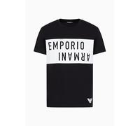 EMPORIO ARMANI Herren Bold Logo Crew Neck T-Shirt, Black/White, S