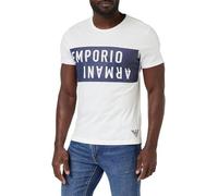 EMPORIO ARMANI Herren Bold Logo Crew Neck T-Shirt, White/Navy Blue, S