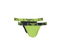 Emporio Armani Jogstrap mit Logo-Stitching im 2er-Pack in Neon Gruen, Größe XL