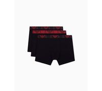 EMPORIO ARMANI Herren Boxershorts, 3er Pack - BOLD MONOGRAM, Boxer, Stretch Cotton Schwarz2 XL