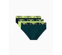 Emporio Armani Herren Bold Monogram 3-Pack Brief Slip, blau, L
