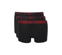 EMPORIO ARMANI Herren Trunks, 3er Pack - BOLD MONOGRAM, Shorts, Stretch Cotton Schwarz/Rot L