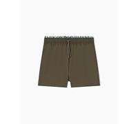 Emporio Armani Badeshorts Logoband – Relaxed Fit, Logo-Stitching, 100% Polyester – Grün L