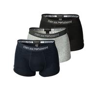 EMPORIO ARMANI Herren Boxer Shorts Vorteilspack - Mens Knit Trunk, Pure Cotton, uni Marine/Grau/Schwarz S 3er Pack (1x3P)