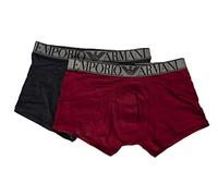 Emporio Armani Herren-Boxershorts 2er-Pack elastischer Doppelpack Artikel 111769 2F720BPACK Trunk, 61735 Marine/Amaranto, L