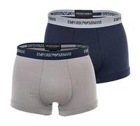 EMPORIO ARMANI Herren Boxershorts, 2er Pack - Trunks, Unterwäsche, Stretch Cotton Grau/Marine S