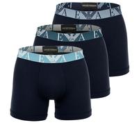 Boxershorts EMPORIO ARMANI "Boxershort BOLD MONOGRAM 3er Pack", Herren, Gr. XXL, blau, Obermaterial: 95% Baumwolle CO. 5% Elasthan EL., Unterhosen (21286550-XXL) blau