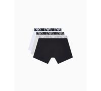 EMPORIO ARMANI Herren-Boxershorts, Schwarz/Grau Meliert/Weiß, L