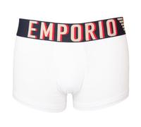 EMPORIO ARMANI Herren-Boxershorts, sichtbarer Gummizug mit Logo, Stretch-Baumwollunterwäsche, Artikel 111389 4R516, 00010 Bianco - White, L