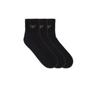 Emporio Armani Herren Casual Cotton 3-Pack Ankle Socks 3er-Pack Knöchelsocken, Schwarz/Schwarz/Schwarz, Einheitsgröße