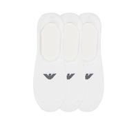 Emporio Armani Herren Casual Cotton 3-Pack Footie 3er-Pack Socken, Weiß/Weiß/Weiß, L-XL