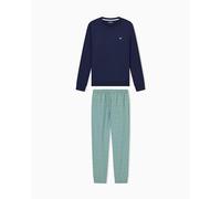 Emporio Armani Herren Classic Pattern Pajamas Set Pyjamaset, blau, L