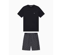 Emporio Armani Herren Classic Pattern Short Pajamas Pyjamaunterteil, Schwarz, L