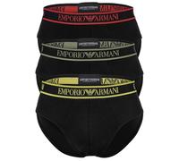 Emporio Armani Herren CORE Logoband 3-Pack Brief Slip, Nero/Nero/Nero, S