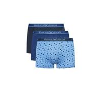 "Emporio Armani 3er Set Cotton Trunk, Hellblau / Mittelblau/ Dunkelblau" XXL