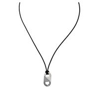 Emporio Armani Herren-Edelstahl-Halskette mit Karabinerverschluss, Ebenholz Schwarz