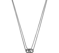 Emporio Armani Herren-Edelstahl-Halskette mit Karabinerverschluss, Silber-Grau